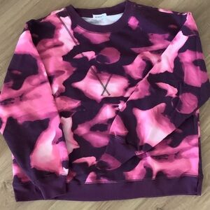 Tie-Dye Crewneck Sweatshirt in Pink and Plum